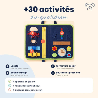 Busy board Montessori qui fait oublier les ÉCRANS (4 pages)