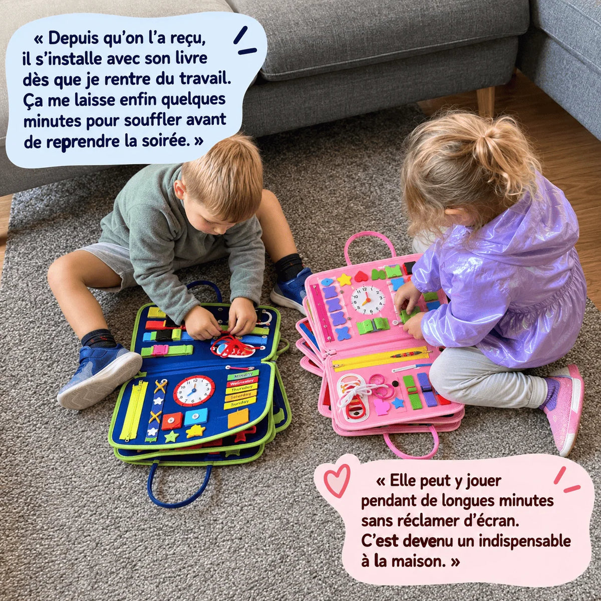 Busy board Montessori qui fait oublier les ÉCRANS (4 pages)