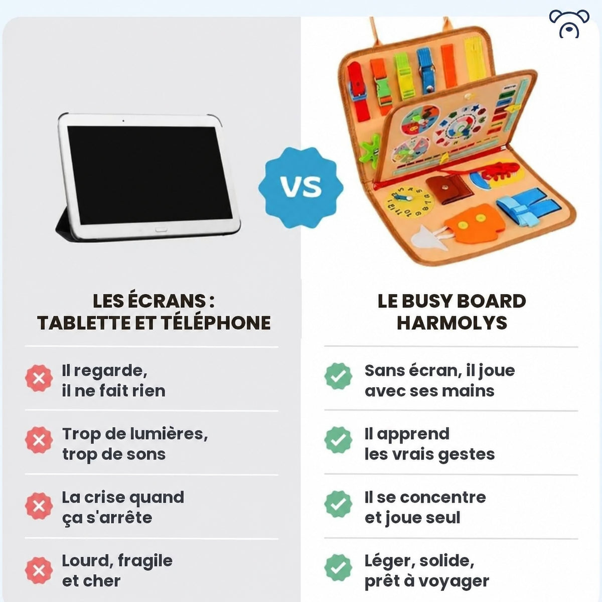 Busy board Montessori qui fait oublier les ÉCRANS (4 pages)